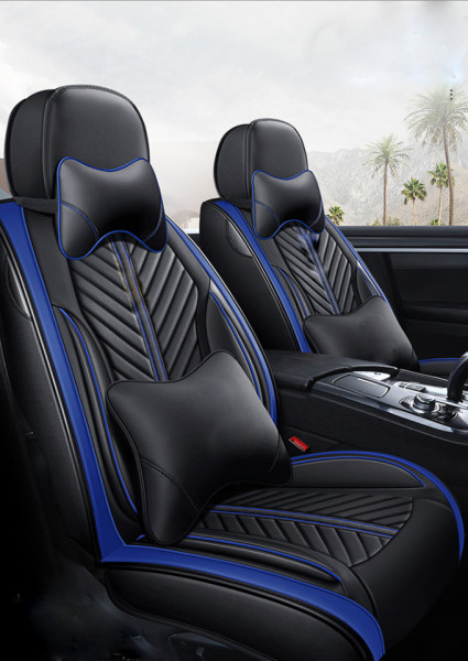 Huse auto Smart Luxury Negru + Albastru