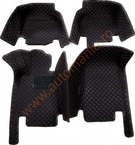 Covorase auto Premium BMW seria 6 negre fir rosu 2011-2016 4 portiere