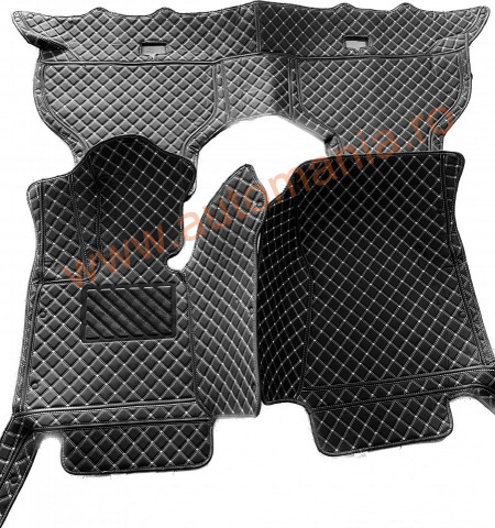 Covorase auto Premium BMW X6 2008-2014 negru cu fir crem