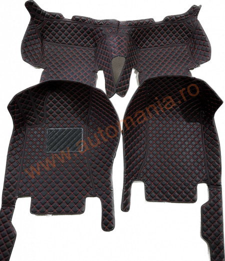 Covorase auto Premium Mercedes S Class (2014-2020) negru fir rosu