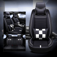 Huse auto Audi Negre cu Alb/ 4 pernute incluse
