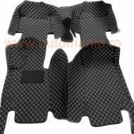Covorase auto premium Mercedes Benz C 2014-2021 negru cu fir crem
