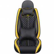 Huse auto Citroen Luxury Negru + Galben / 4 pernute incluse