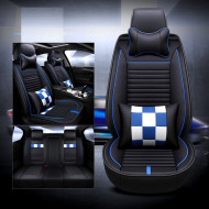 Huse auto Peugeot Negre cu Albastru / 4 pernute incluse