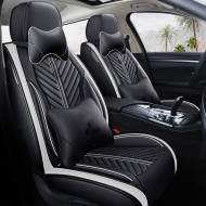 Huse auto Mazda Luxury Negru + Alb / 4 pernute incluse