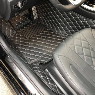 Covorase auto Premium Audi A3 2014 -2019 , negru fir crem