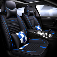 Huse auto Chrysler Negre cu Albastru / 4 pernute incluse