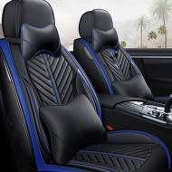 Huse auto Mazda Luxury Negru + Albastru / 4 pernute incluse