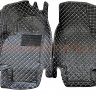 Covorase Auto Premium Volkswagen T-Roc ; NEGRU fir crem