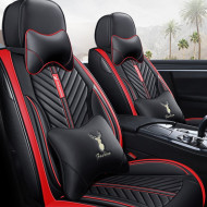 Huse auto Peugeot Luxury Negru + Rosu