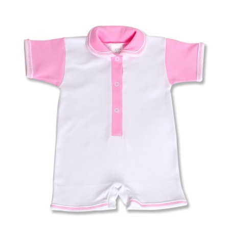 Salopeta scurta roz pentru bebe