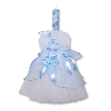 Lumanare bleu pentru botez
