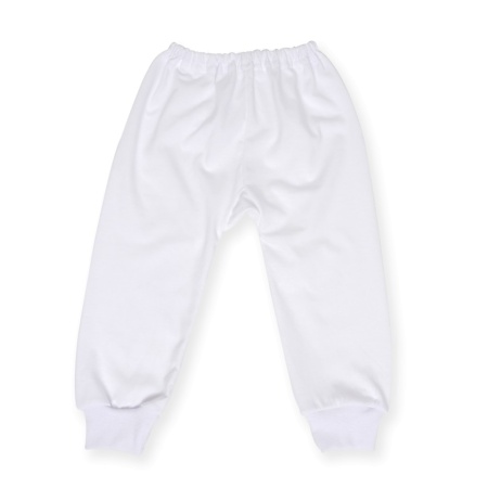 Pantalonas alb cu manseta