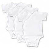 Set 3 body-uri albe petrecute cu maneca scurta