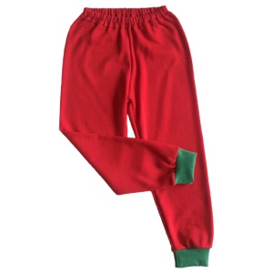 Pantalonas rosu cu manseta verde