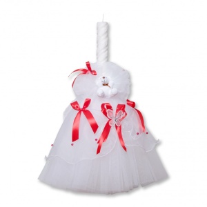 Lumanare rosie pentru botez