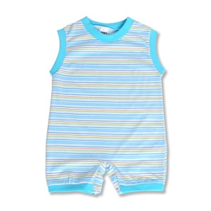 Salopeta bebe cu dungi bleu