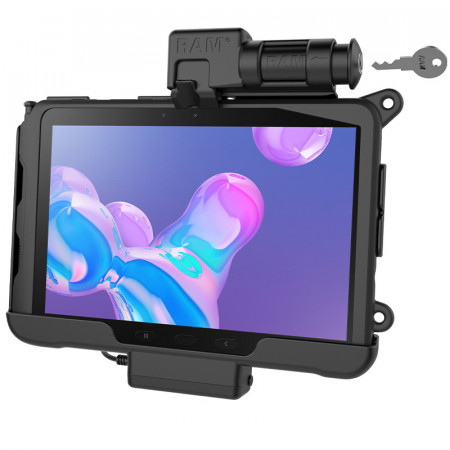 RAM® Skin™ kulcsos zárral rendelkező töltést biztosító tartó bölcső Samsung Galaxy Tab® Active4 Pro-hoz