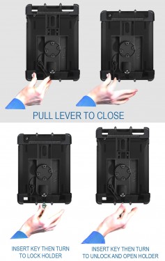 RAM Tab-Lock™ ZÁRHATÓ univerzális rugós bölcső 10"-es, vastag (ipari) vagy védőtokban lévő tabletekhez