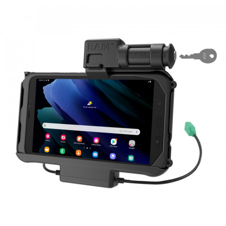 RAM® EZ-Roll'r™ kulccsal zárható Töltő és Adat kapcsolatos bölcső Samsung Galaxy Tab® Active3 és Active2-höz