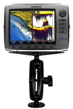 RAM D-méretű (2,25"-os) tartó rendszer 11"x3"-os téglalap alakú lemezzel és 3,68"-os kör alakú talppal, standard karral