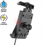 RAM® Quick-Grip™ vezeték nélküli töltővel rendelkező komplett telefon tartó szett szélvédőre vagy sík felületre (vákuumos rögzítéssel)