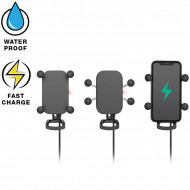 RAM® Tough-Charge™ X-Grip® vezeték nélküli töltővel rendelkező komplett telefon tartó szett kormányra vagy csőre