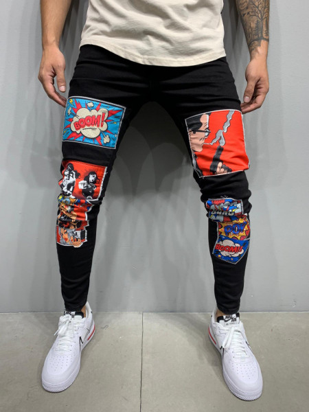 BLUGI SLIM FIT CARTOON BLACK BGAS392(5484)