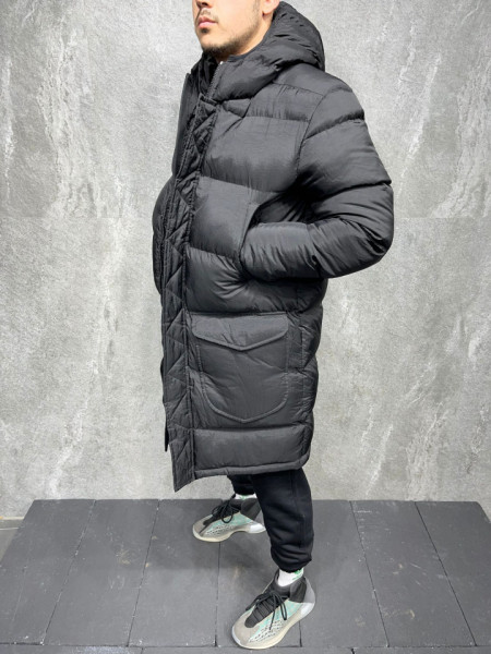 GEACA PARKA LONG BLACK GCAS55(10002)
