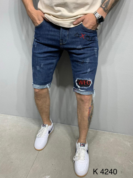PANTALONI SCURTI ZGARIATI WEO DARKBLUE COD : PSAS41