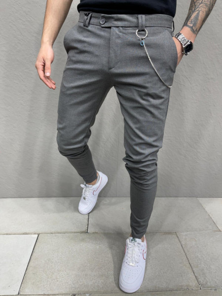 PANTALONI SLIM FIT CASUAL DARK-GREY BGAS835(1038)