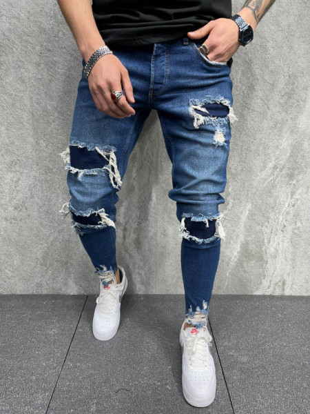 BLUGI SKINNY PATCHES DARKBLUE BGAS658(i0100-1)