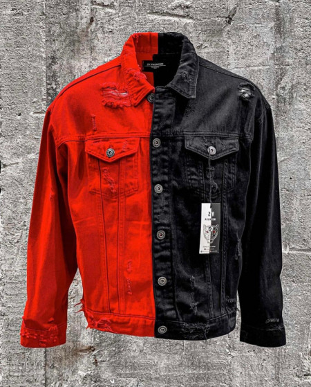 GEACA JEANS BICOLOR BLACK-RED GCAS64(8077-R2)