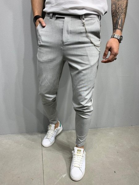 PANTALONI SLIM FIT ZIPPER GREY 2 COD : BGAS474