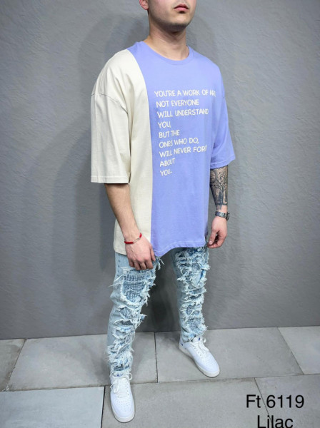 TRICOU BICOLOR WORK OF ART LILAC TSAS289(6119)