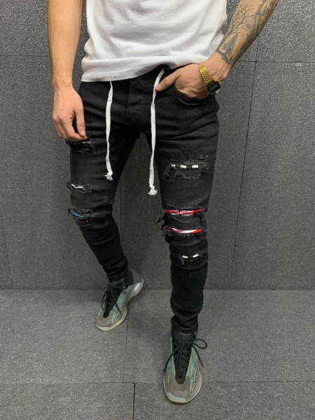 BLUGI SLIM FIT DOMINO BLACK COD : BGAS526