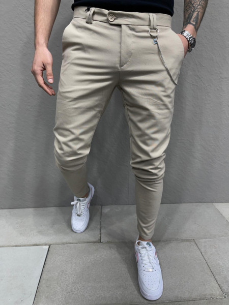 PANTALONI SLIM FIT CASUAL BEIGE BGAS836(1038)