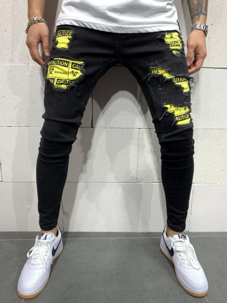 BLUGI SLIM FIT CAUTION BLACK COD : BGAS341