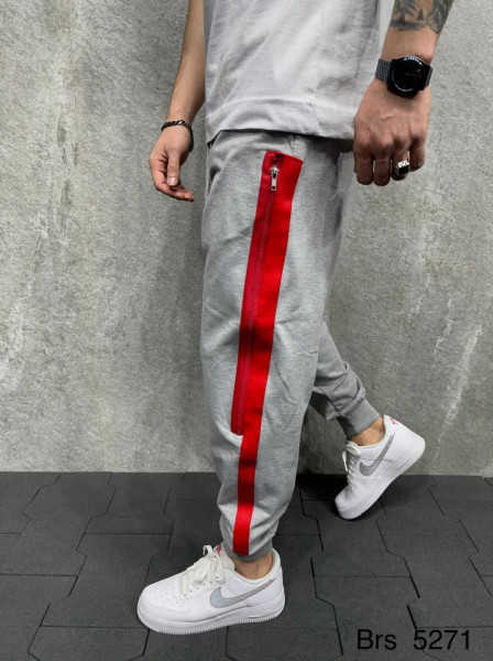 PANTALONI STRIPED GREY&RED BGAS602(5271)
