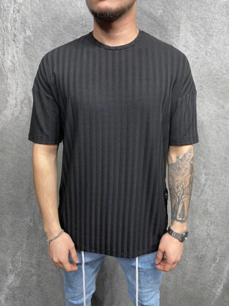 TRICOU STRIPED BLACK TSAS216(1009)