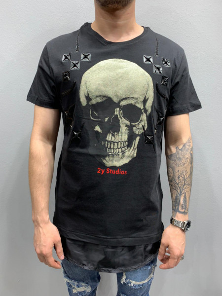 TRICOU GOLD SKULL LONG BLACK COD : TSAS184