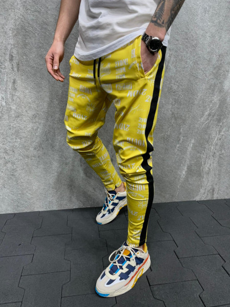 PANTALONI SLIM 2YDM ZIPPER YELLOW COD : BGAS585(2004)