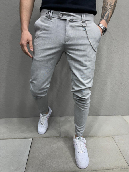 PANTALONI SLIM FIT CASUAL LIGHT-GREY BGAS838(1038)