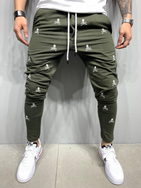 PANTALONI SLIM FIT SKULL KAKI COD : BGAS444(kaki)
