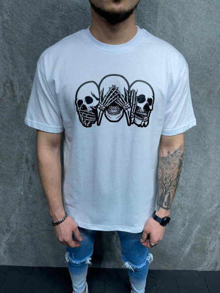 TRICOU SKELETONS WHITE TSAS205(1033)