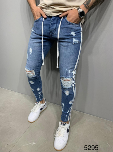 BLUGI SLIM FIT RUPTI STRIPED BLUE COD : BGAS466