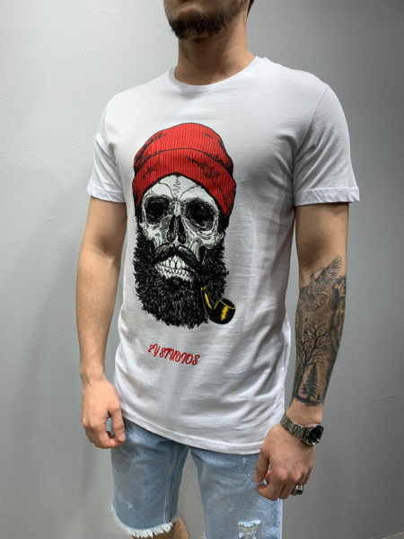 TRICOU SKULL BEARD WHITE COD : TSAS162