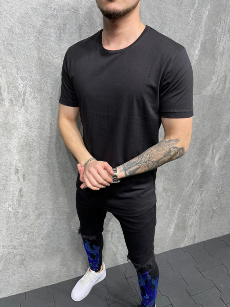 TRICOU SLIM FIT BLACK TSAS214(1002)