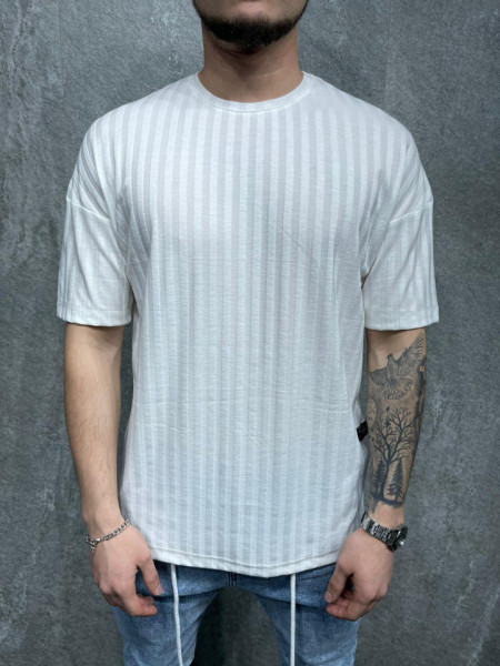 TRICOU STRIPED WHITE TSAS215(1009)