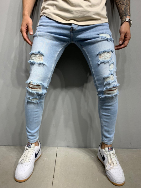 BLUGI DESTROYED SLIM FIT BLUE COD : BGAS465